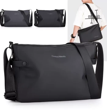 Trendy Large-Capacity Men's Bag - Casual Waterproof PU Leather Shoulder/Crossbody Bag for Commuting and Travel