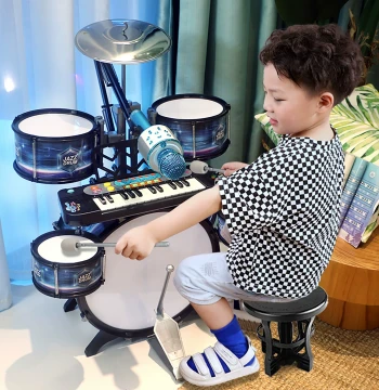 Chenghui Kids' Drum Set Toy - Beginner Jazz Drum for Home Practice, Ages 3-6, Boys