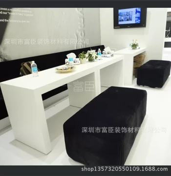 Premium Japanese Restaurant Arch Dining Table Custom Quartz Artificial Stone Tabletop Durable and Attractive