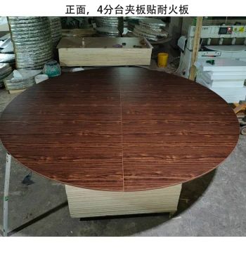 2.6m / 3m Large Round Dining Table Top with Lazy Susan for Hotels and Homes, Plywood with Fire-Retardant Laminate, Seats 20