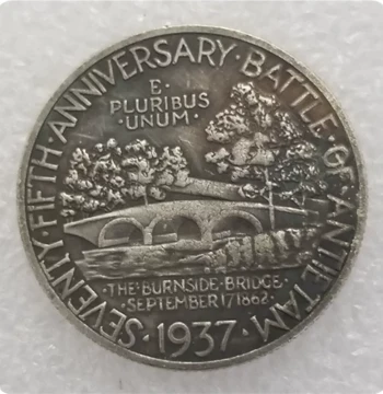 Handcrafted Retro Alloy Replica of 1937-A US Half Dollar Silver Commemorative Coin
