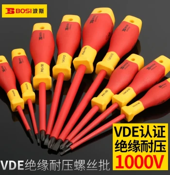 Bosi Tools VDE Insulated Screwdrivers, Phillips and Flathead Electrician Screwdrivers, Insulated Bits