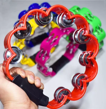 Hand Bells for Kindergarten Teachers, Bars, Bands, and KTV Entertainment - Plum Blossom Shakers and Children's Double-Row Tambourines