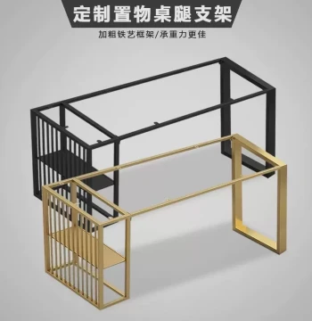 Heavy-Duty Carbon Steel Table Frame with Iron Legs for Thick Rock Slab Tea Tables