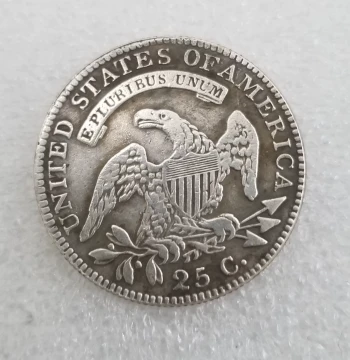 Handcrafted Vintage-Style Alloy Replica Prop: 1815 US Brass Silver-Plated Dollar Commemorative Coin