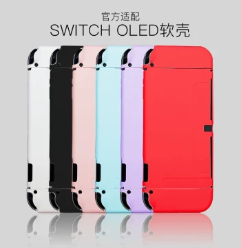 Orange Monster Nintendo Switch OLED Protective Case, NS Soft Shell, Dock-Compatible Slim NS Accessory, Matte Finish Battery Edition Cover, Solid Color Minimalist Transparent