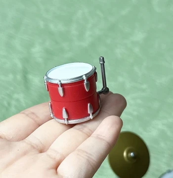 Miniature Instrument Model - Small Drum for Dollhouse Furniture, Micro Scene Displays, and Photography Props