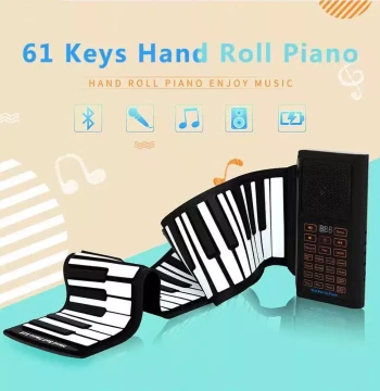 61-Key Roll-Up Electronic Piano - Portable Foldable Silicone Keyboard for Beginners