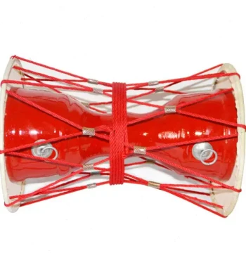 Qibaoju 9-Inch Ethnic Drum (30cm*40cm) - Cowhide Drum with Pull-String, Traditional Percussion Instrument