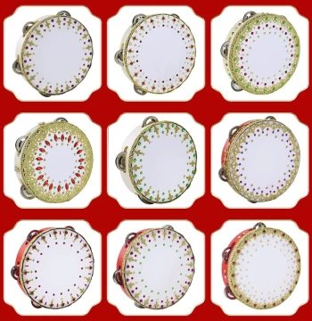 Tambourine Dance Prop Ballet Drum Kindergarten Children's Pomegranate Red Hand Drum Percussion Instrument Uyghur Xinjiang Hand Clapper
