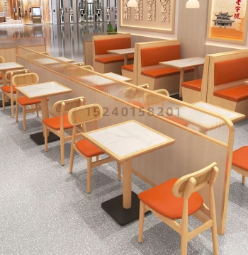 Commercial Solid Wood Edge Sintered Stone Round Stool and Table Top for Noodle Shops, Restaurants, Bars, Western Restaurants, Chain Fast Food Outlets