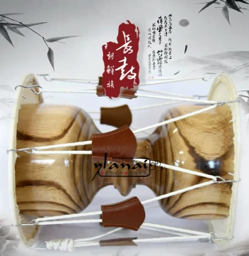 Janggu Drum, Korean Drum, Traditional Korean Ethnic Instrument, Natural Wood Finish, Factory Direct Sales, Size No. 3