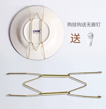 Decorative Plate Hook - Invisible Metal Spring W-Type Hook with Nail-Free Mounting for Ceramic Plates
