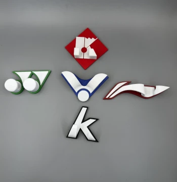 3D Printed No-Drill Badminton Racket Hook - Wall Mount with Victory Logo