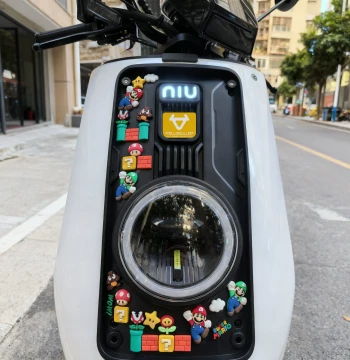 3D Soft Gel Mario Decorative Nameplate Sticker for NIU NXT/NLT Electric Scooter Front Internal Modification