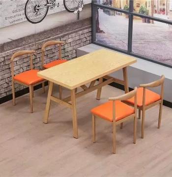 Commercial Rectangular Dining Table for Restaurants, Noodle Shops, BBQ Stalls, Rental Units, and Cafeterias