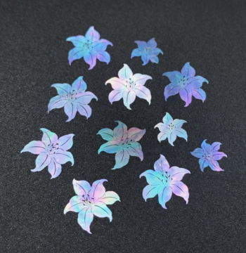 Lily Flower Mother-of-Pearl Inlay Sheets - White Butterfly Shell, Luminous Shell, and Pearl Shell for Lacquerware and Art Inlays