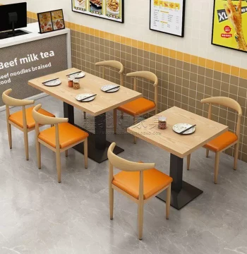 Restaurant Table and Chair Set for Fast Food, Milk Tea, Burgers, Desserts, Spicy Hot Pot, Fried Chicken, Breakfast Noodle Shops, and Snail Rice Noodle Stores