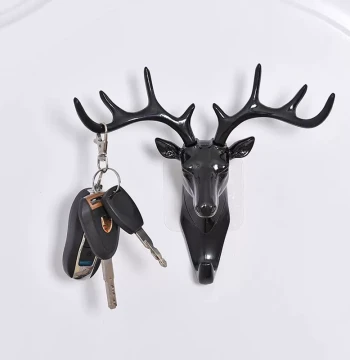 Antler Adhesive Hook, American Style Decorative Wall Mount Key Rack and Shelf