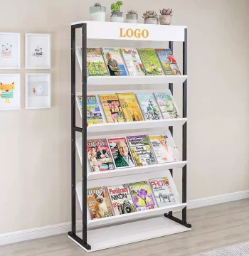 Floor-Standing Newspaper and Magazine Rack – A4 Flyer Display Stand for Promotional Materials and Children's Picture Book Storage