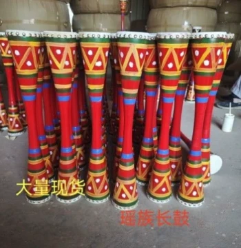Guangxi Liannan Yao Ethnic Long Drum - Handcrafted Fine-Waist Drum for Student Arts Exams, Performances, and Square Dancing