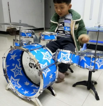 Large Kids' Jazz Drum Set - Educational Percussion Toy for Beginners (Ages 1-6)