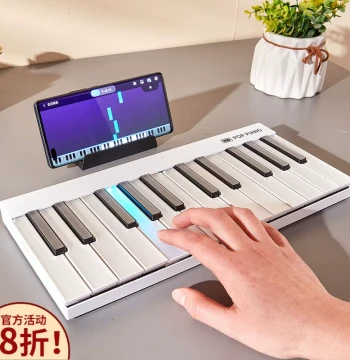 Bubble Portable Smart Digital Foldable MIDI Keyboard - Rainbow Electronic Piano with Lights for Beginners and Home Use