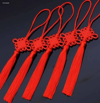 Small Red Lantern Chinese Knot Pendant with Handmade Tassels, Traditional Chinese Gift for Foreign Friends