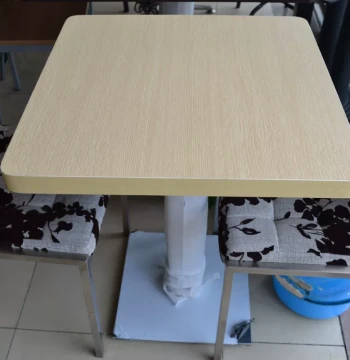 Melamine Dining Table Wood Grain Top Dessert Shop Table Leg Frame Restaurant Chair Set Hot Pot Table Base