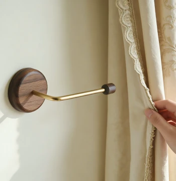 Solid Wood Curtain Hooks: Vintage Wall-Mounted Fixed Brackets, Sheer Curtain Clips, No-Drill Tie-Back Fasteners