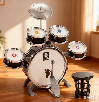 Kids' Beginner Drum Set: Multi-Function Jazz Drum Toy for Boys and Girls Ages 1-3
