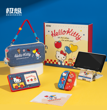 Jixiang Nintendo Switch 2 Protection Kit: Kitty 520 Gift, OLED Protective Case, Storage Bag, Joystick Caps