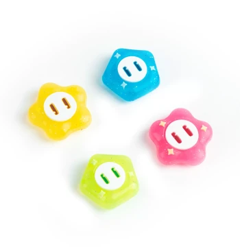 Mario Wonder Flower Joystick Caps for Nintendo Switch Lite, NS2, OLED; Silicone Button Covers for Joy-Con