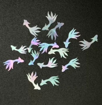 Goldfish Mother-of-Pearl Inlay Pieces - Small Fish White Butterfly Shell, Luminous Shell Flakes for Lacquerware and Art Inclusion