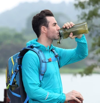 Outdoor Collapsible Water Purification Bag - Individual Hiking Filtration Soft Flask, Travel Water Purifier Bottle, Outdoor Water Filter L620