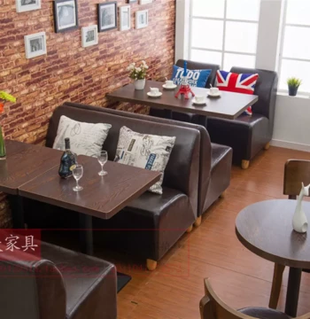 Cafe Booth Seating and Tables - Sofa and Table Combo Sets for Milk Tea Shops, Dessert Stores, and U-Shaped Tea Restaurant Booths