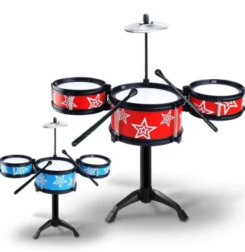Children's Toy Drum Set Simulated Jazz Drum Early Education Instrument Percussion Boys Girls Music Toy Educational 3-9 Years