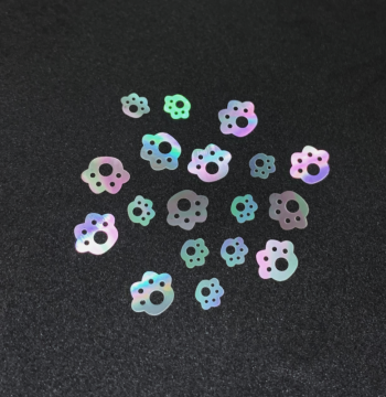 Cat-Paw Shell Inlay Pieces for Nail Art, Velvet Flowers, White Butterfly Shell, Glow-in-the-Dark Shell - Materials for Urushi Lacquerware and Inlay Craft