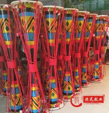 Yao Ethnic Long Drum with Pull Rope - Guangxi Pan Rope Drum, Original Eco-Friendly Liannan Yao Cowhide Dance Drum
