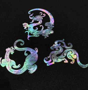 Dragon Pattern Mother-of-Pearl Inlay, Cloud Dragon, Kui Dragon, Chi Dragon, Lacquerware, Lacquer Painting, Lacquer Art, Traditional Pattern Inlay Materials