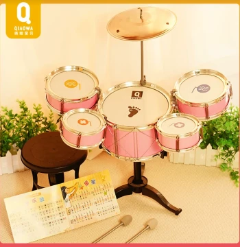 Qiaowa Baby Children's Drum Set for Beginners - Jazz Drum Kit Music Toy and Percussion Instrument Gift for Boys Aged 3-6