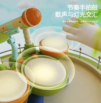 Baby Drum Set for Beginners Ages 1-3 - Toy Jazz Drum Kit for Boys and Girls 6 Months+ to Practice Percussion