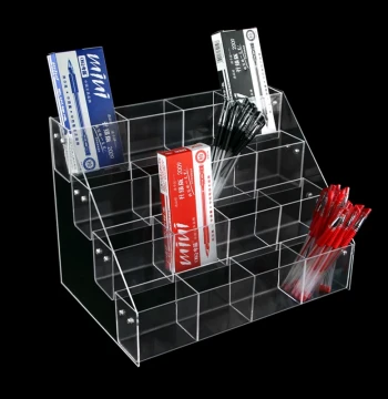 Acrylic Pen Display Stand for Supermarkets and Stationery Stores - Organizer for Pencils, Gel Pens, and Ballpoint Pens