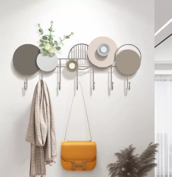 No-Drill Entryway Hook Wall-Mounted Key Organizer Coat Rack for Behind Door