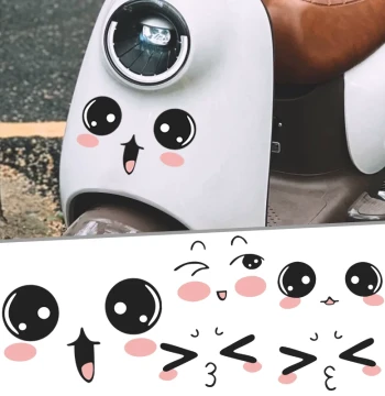 Colorful Eye and Expression Decorative Stickers for Yadea, Niu, and Aima Electric Scooters and Motorcycles, Scratch Cover Body Decals