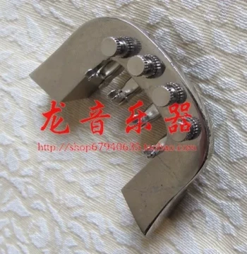 Liuqin Accessories - Fine Tuner Plate Set with Iron Strings (Stainless Steel Look); Includes Four Built-In Micro-Adjusters