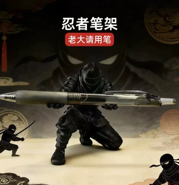 Ninja Pen Holder - Metal Gel Pen Stand, Creative Personalized Office Desktop Stationery Organizer and Decor