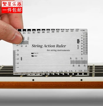 Guitar String Action Gauge: Stainless Steel Ruler for Acoustic/Electric Guitar and Bass Neck Adjustment