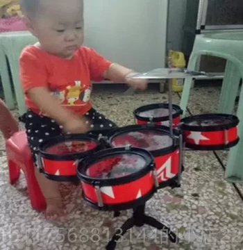 Authentic Drum for Children Learning Jazz Drum Toy Musical Instrument, 1-3-5 Year Old, 9 Year Old Boy, Infant Beginner Drum Gift