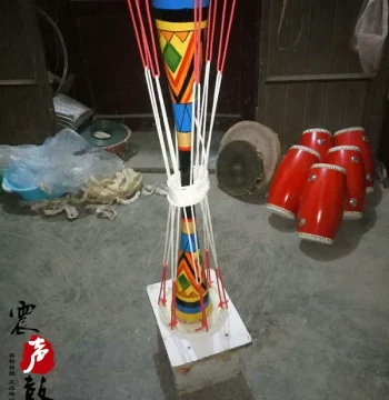 Yao Ethnic Long Drum - Traditional Folk Dance Drum, Artistic Fine Drum for Students, Craftsmanship Performance Prop